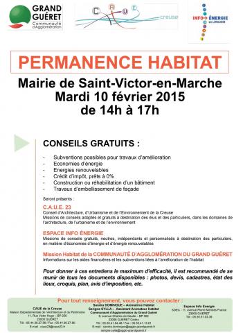 Affiche permanence habitat Saint-Victor-en-Marche