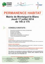 Affiche permanence habitat Montaigut-le-Blanc 17/07